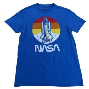 Fifth Sun Unisex NASA Blue Sunset‎ Retro Shuttle Graphic Tee Tshirt Size Medium